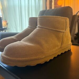 BearPaw Women's Suede Ankle Booties in Chestnut Brown